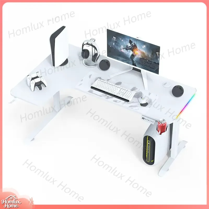 Desk Setup L Shaped - Escritorio para Juegos con Altura Ajustable,