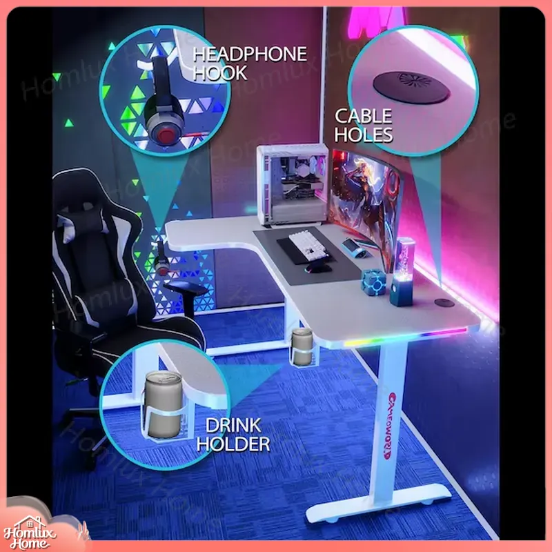 Escritorio Gaming RGB LED en F - Desk Setup L Shaped reseña y precio